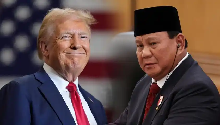 Kolase Presiden AS, Donald Trump dan Presiden RI Prabowo Subianto