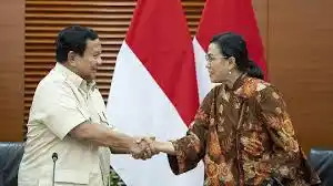 Presiden RI, Prabowo Subianto dan Menteri Keuangan, Sri Mulyani (Foto: Repro)