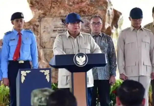 Presiden Prabowo saat meresmikan SMA Taruna Nusantara Kampus Malang (Foto: Tangkapan Layar)