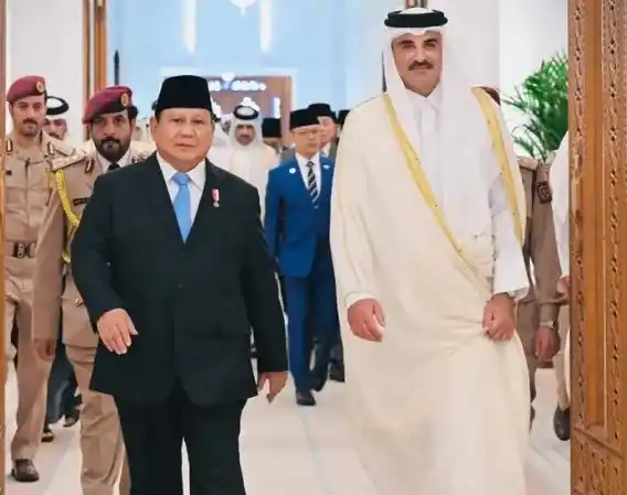 Presiden Prabowo Subianto dan Emir Qatar, Sheikh Tamim Bin Hamad Al-Thani  (Foto: Repro)