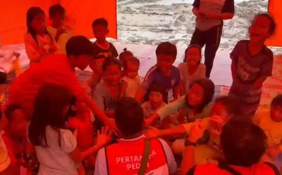Pulihkan Trauma Pascabanjir, BNPB–Pertamina Gelar Trauma Healing Anak di Aceh Tamiang (Foto: Dok BNPB)