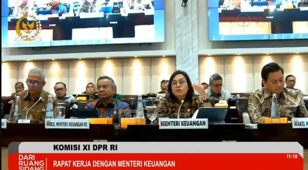 Rapat kerja Komisi XI DPR dengan Menteri Keuangan (Foto: Tangkapan Layar YouTube)