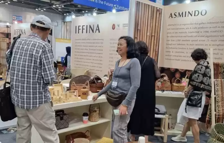 Salah satu peserta pameran asal Indonesia yang berada di Korea International Furniture and Interior Fair. (Foto: Antara)