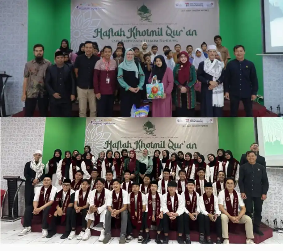 SMK Pariwisata Telkom Bandung saat gelar Haflah Khotmil Qur'an Tahun 1446 H/2025. (Foto: Ist)