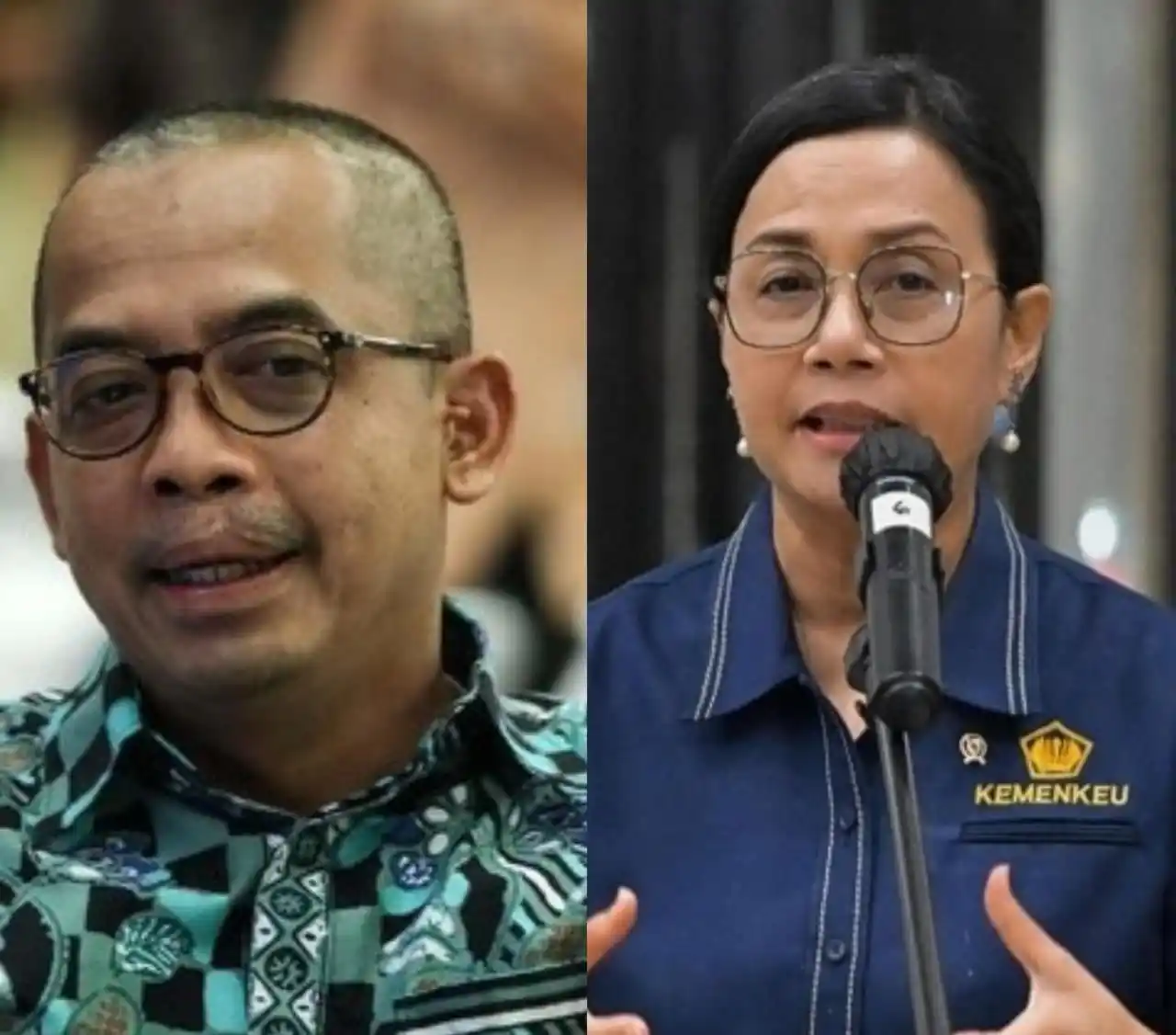 Mantan Menteri Keuangan Sri Mulyani Indrawati (kanan) dan mantan Direktur Jenderal Pajak Suryo Utomo (kiri) (Foto: Kolase MI)