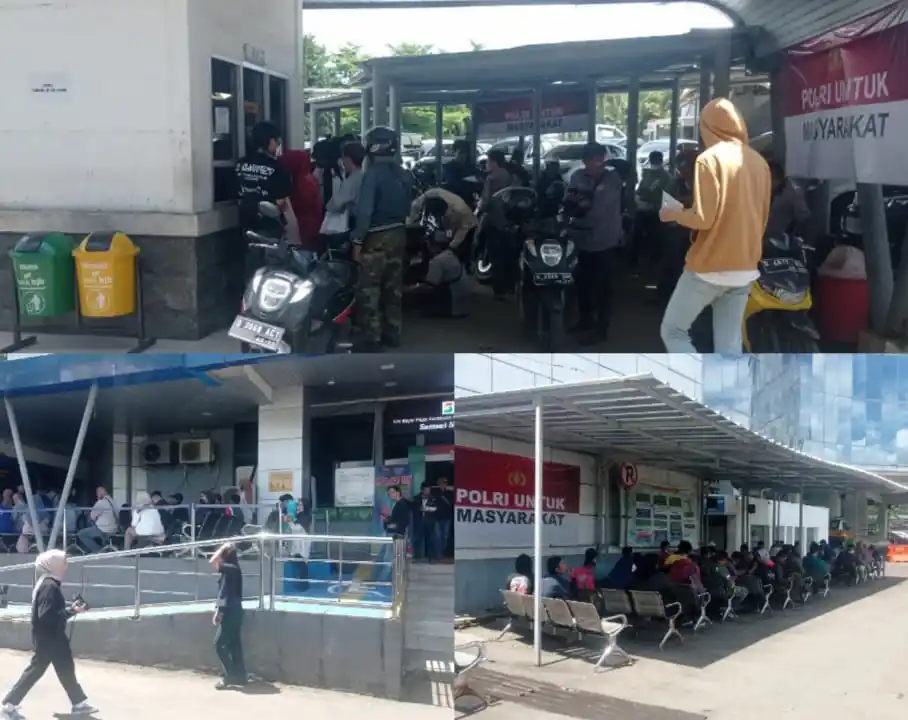 Suasana di kantor Samsat Soekarno Hatta (Soetta), Kota Bandung, Jawa Barat di hari pertama program pemutihan pajak kendaraan bermotor. (Foto: Sugiyanto/MI)