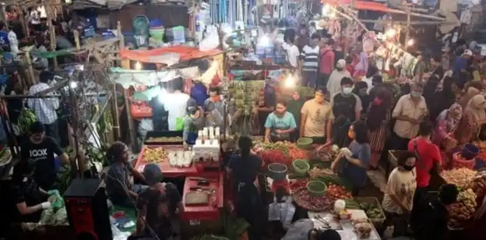 Suasana Kios Penampungan Sementara Pedagang Pasar Kranji Baru, Kota Bekasi. (Foto: Ist)