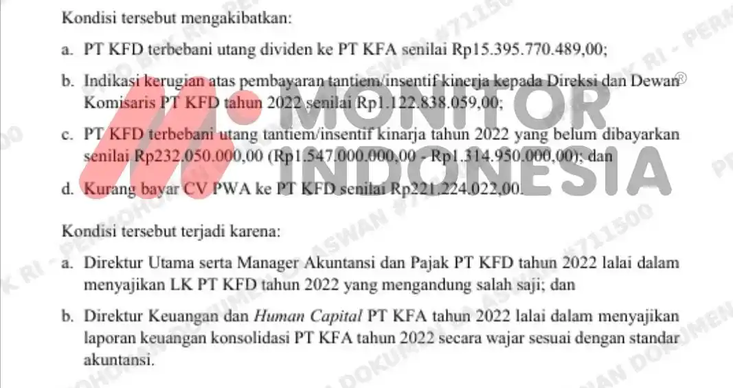 Laporan Hasil Pemeriksaan (LHP) Kepatuhan atas pengelolaan pendapatan, beban, dan kegiatan investasi PT Bio Farma periode 2022 hingga Semester I 2024. (Foto: Dok MI)