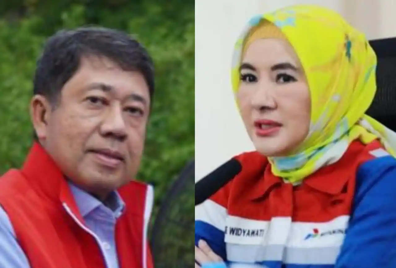 Mantan Dirut PT Pertamina Patra Niaga (PPN) Alfian Nasution yang kini menjabat sebagai  Direktur Logistik & Infrastruktur PT Pertamina (kiri) dan mantan Direktur Utama PT Pertamina, Nicke Widyawati (Foto: Kolase MI/Aswan/Diolah)