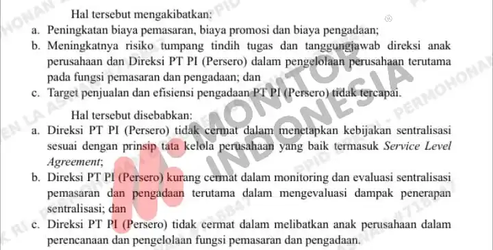 Badan Pemeriksa Keuangan (BPK) dalam Laporan Hasil Pemeriksaan (LHP) atas kinerja PT Pupuk Indonesia (Persero) dalam penyediaan pupuk dan peningkatan daya saing perusahaan selama periode 2022, 2023, hingga Semester I 2024. Laporan bernomor 39/T/LHP/DJPKN-VII/PBN.01/07/2025 dengan tanggal 29 Juli 2025 (Foto: Dok MI)
