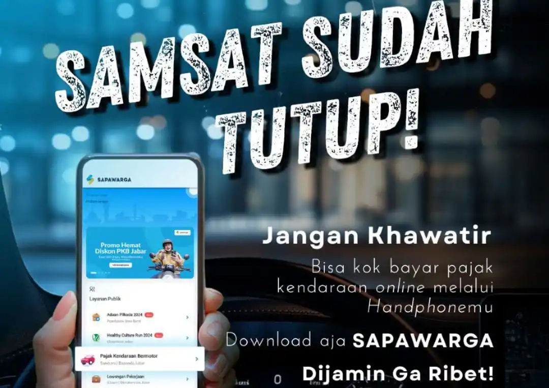 Thumnail  bertuliskan Samsat Sudah Tutup (Foto: Instagram @bapenda.jabar)