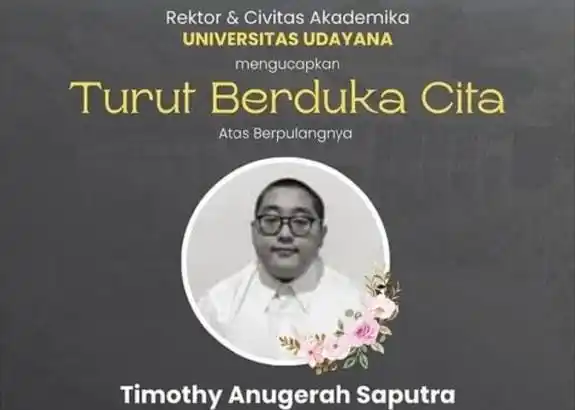 Timothy Anugerah Saputra (22), Mahasiswa Universitas Udayana Bali diduga Bunuh Diri akibat Perundungan (Foto: Instagram)