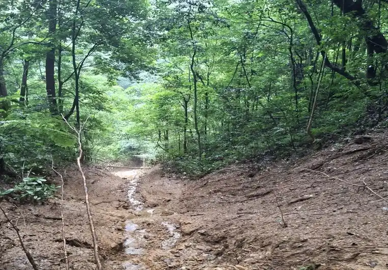 Titik longsor di areal Simarbalatuk, penyebab banjir Parapat (Foto: Dok MI)