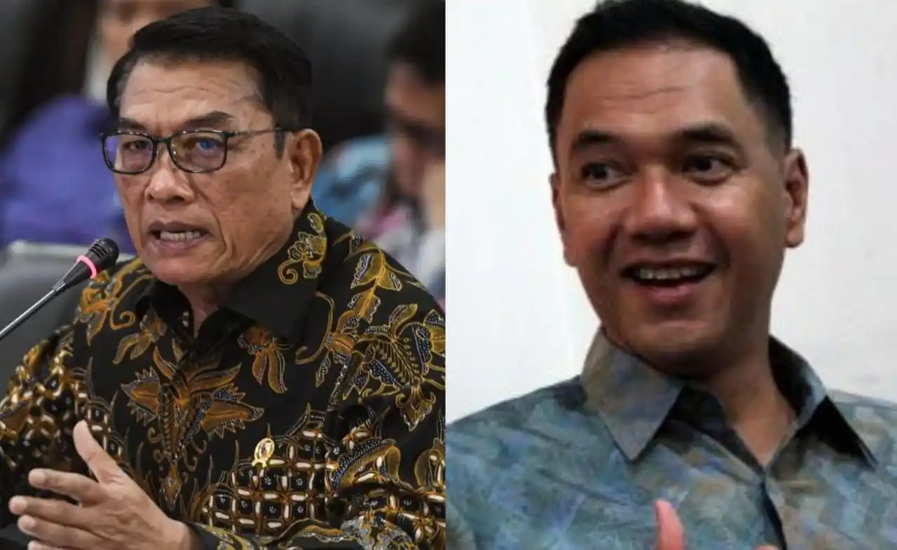 Kepala Staf TNI Angkatan Darat (KSAD) tahun 2013, Jenderal TNI (Purn) Moeldoko (kiri) dan Menteri Perdaganfan (Mendag) periode 2011-2014, Gita Wirjawan (kanan) (Foto: Kolase MI)