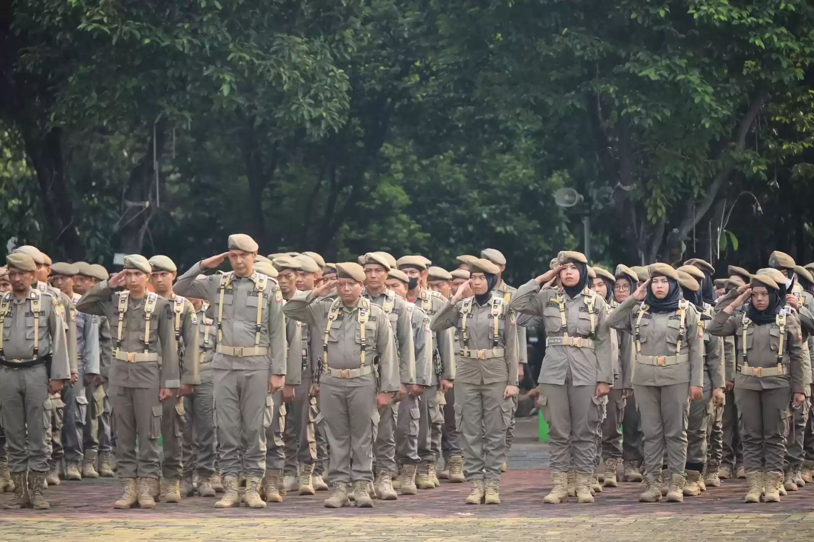 Upacara Peringatan Hari Ulang Tahun Satpol PP dan Satlinmas Kota Bekasi (Foto: MI/Hms)