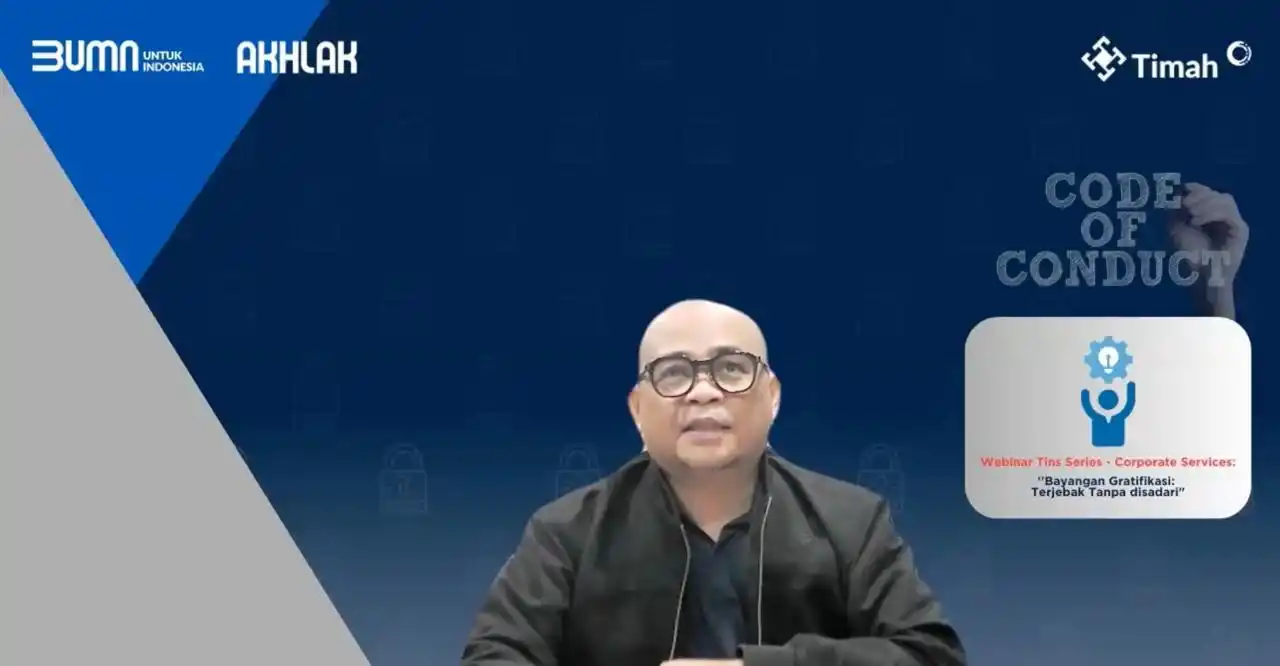 PT Timah Gelar Webinar 'Bayangan Gratifikasi: Terjebak Tanpa Disadari'  [Foto: Doc. PT Timah]